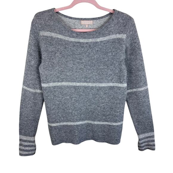 Benedetta B Gray Striped Merino Wool Cashmere Blend Pullover Sweater Size M - Picture 1 of 6